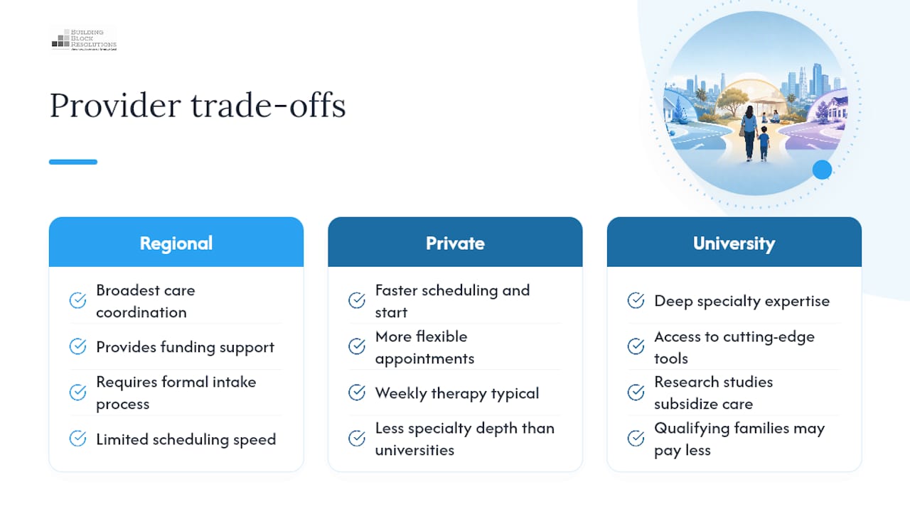 Comparison of three Los Angeles autism care pathways
