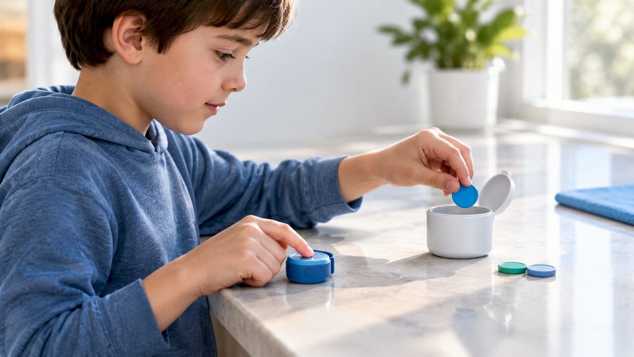 Child independently using timer and tokens