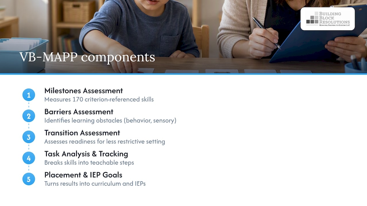 Five components of the VB-MAPP system