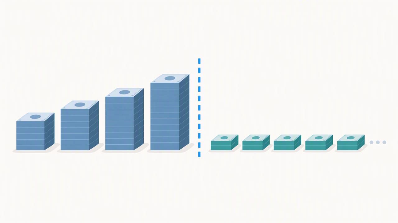 Illustration of deductible followed by copays
